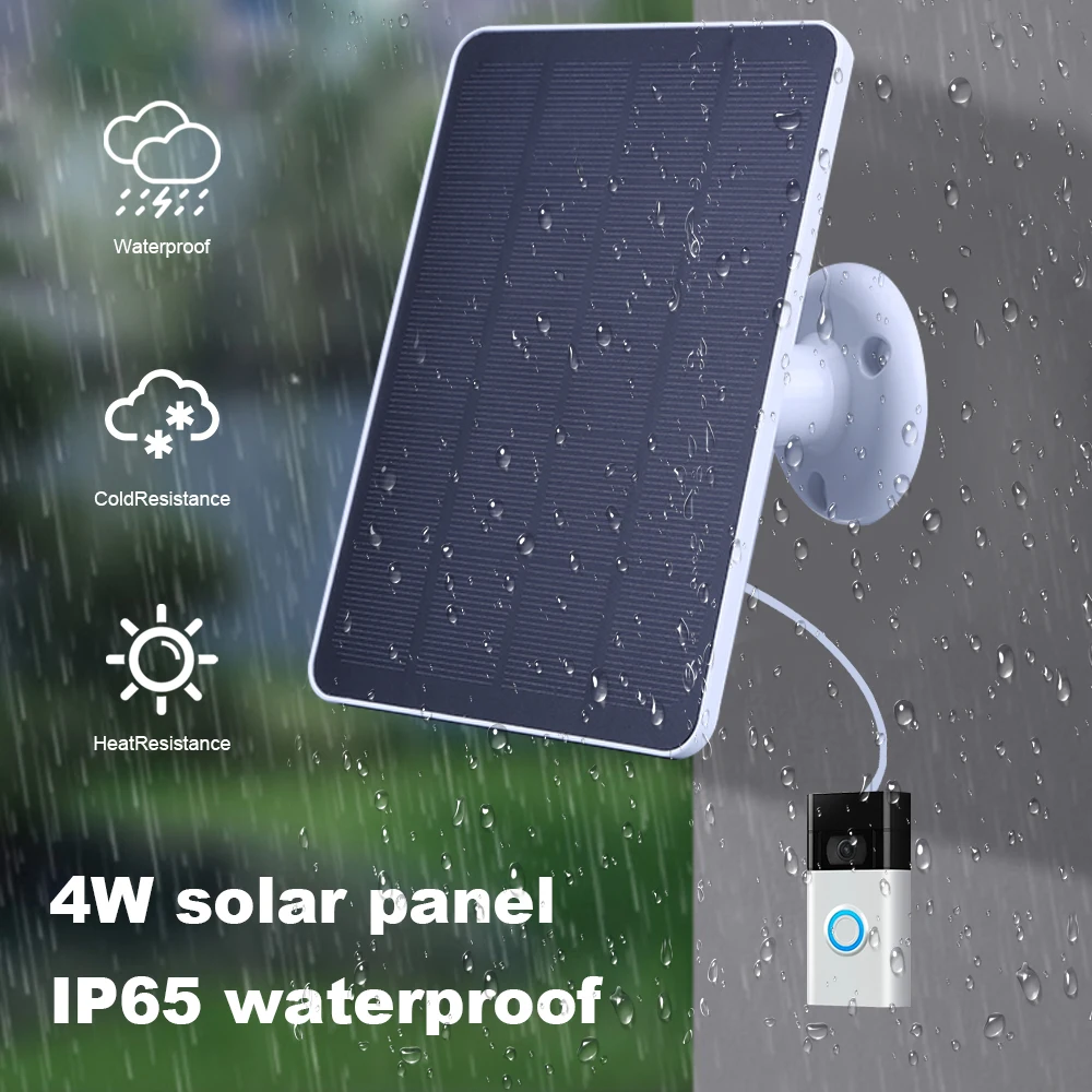 20w 5V Solar panel für Ring Video Türklingel 4/9,8 plus wasserdichtes Solar ladegerät mit 360 Fuß Ladekabel ° verstellbare Halterung