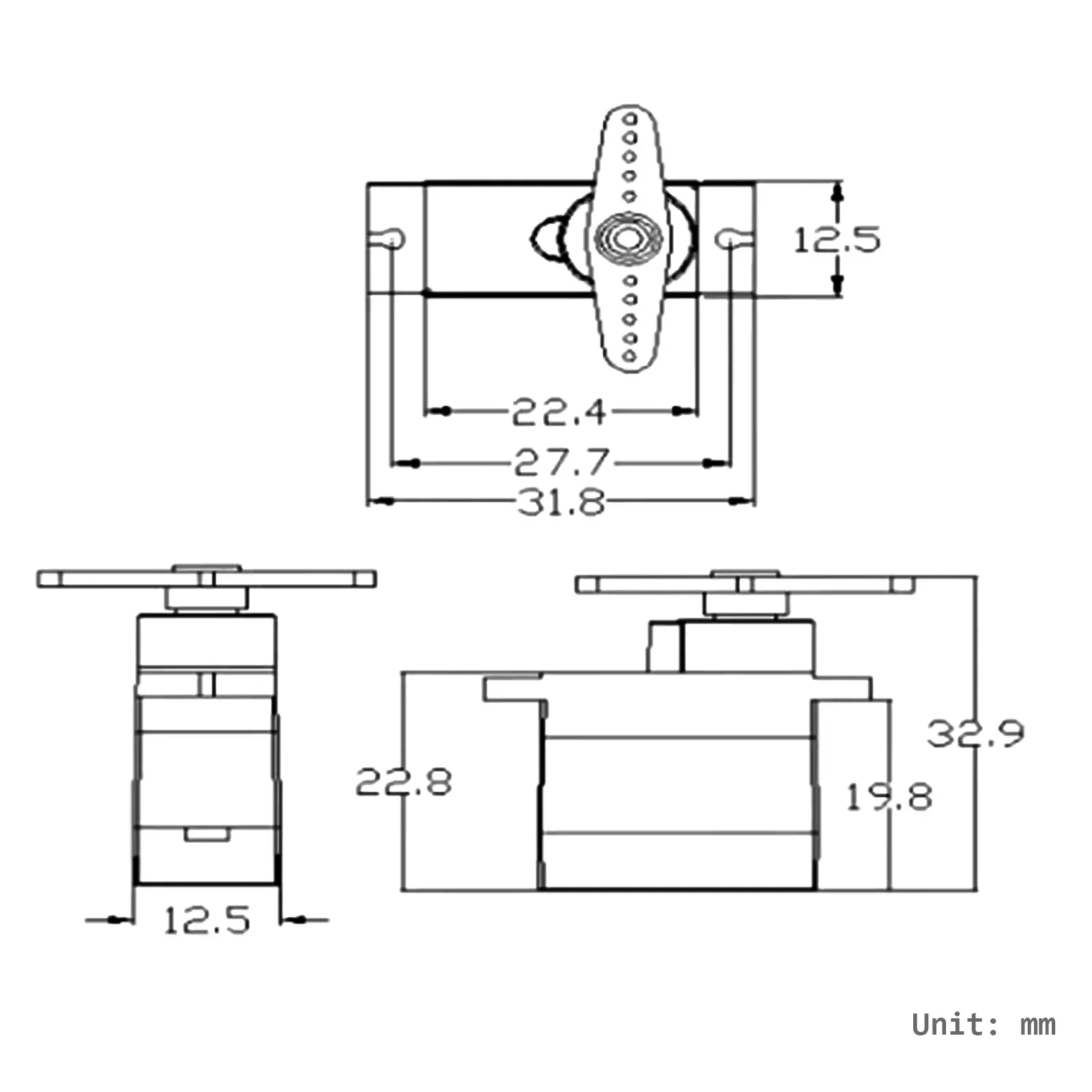 Micro Servo Motor MG90S de 9g con Engranajes Metálicos y de Plástico, Mini Servo Mejorado de 180/270/360 Grados para Arduino, Coche RC, Helicóptero, Dron