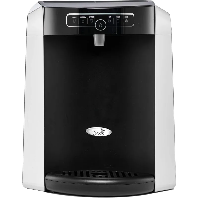 POU1ACTHSK Aquarius Countertop Plumbed Water Cooler, Dispenses Hot, Cold & Room Temp Water, Black