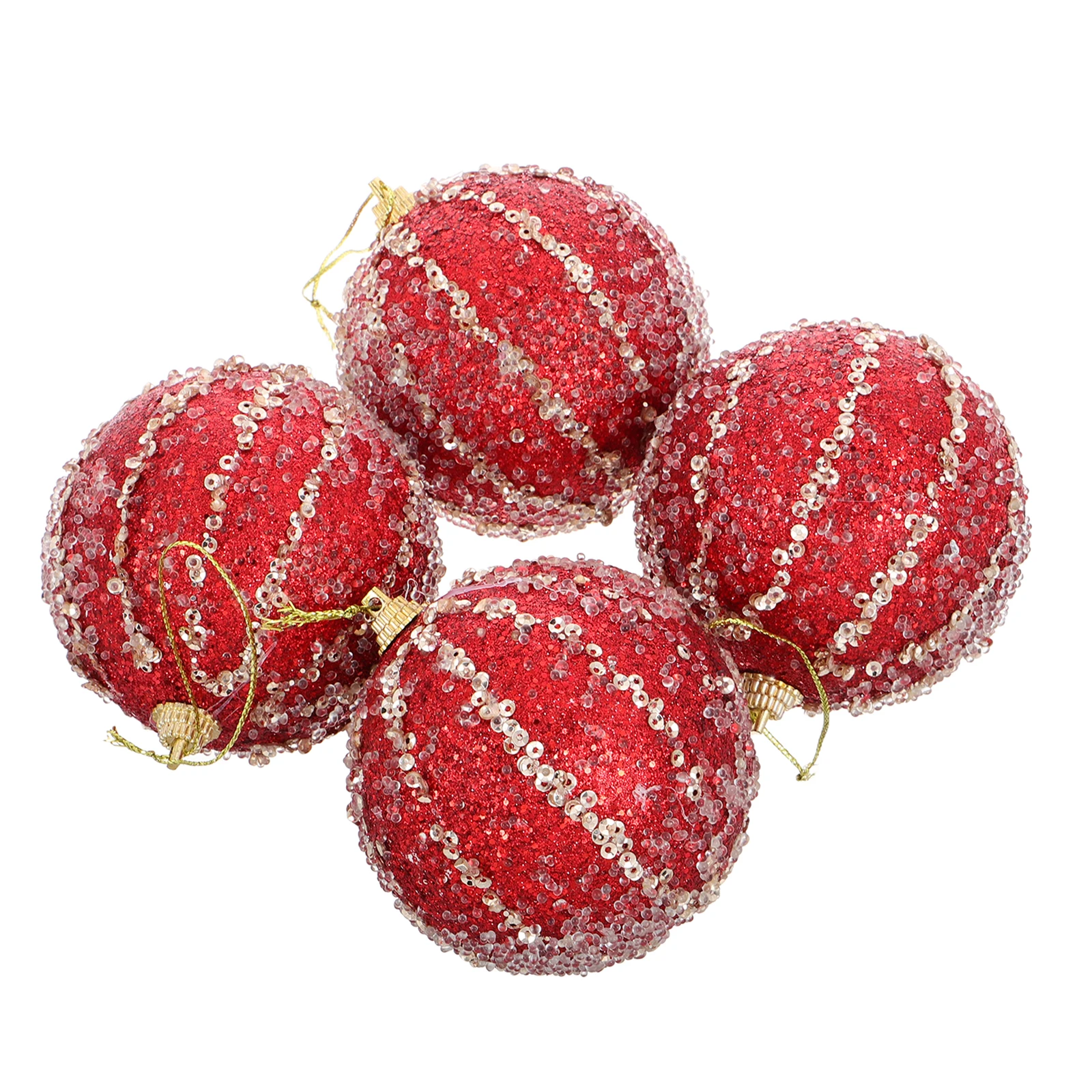 

4pcs 8cm Christmas Decoration Balls White Glitter Vertical Stripes Durable naments for Tree Wreaths s Xmas