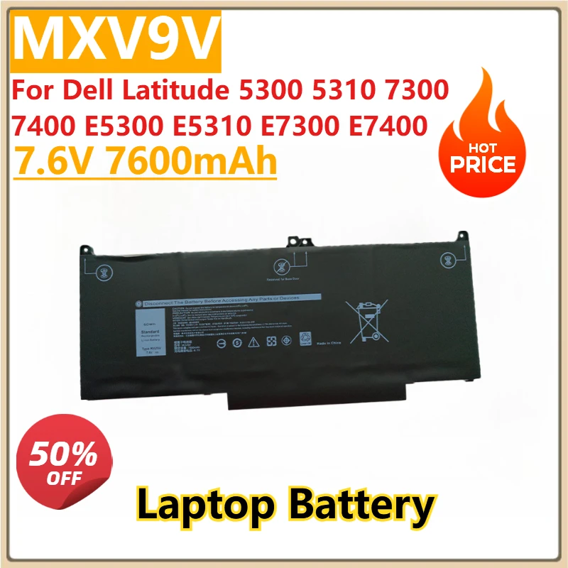 

MXV9V Сменный аккумулятор для ноутбука 7,6 В 7600 мАч для Dell Latitude 5300 5310 7300 7400 E5300 E5310 E7300 E7400 inspiron 7300/7306