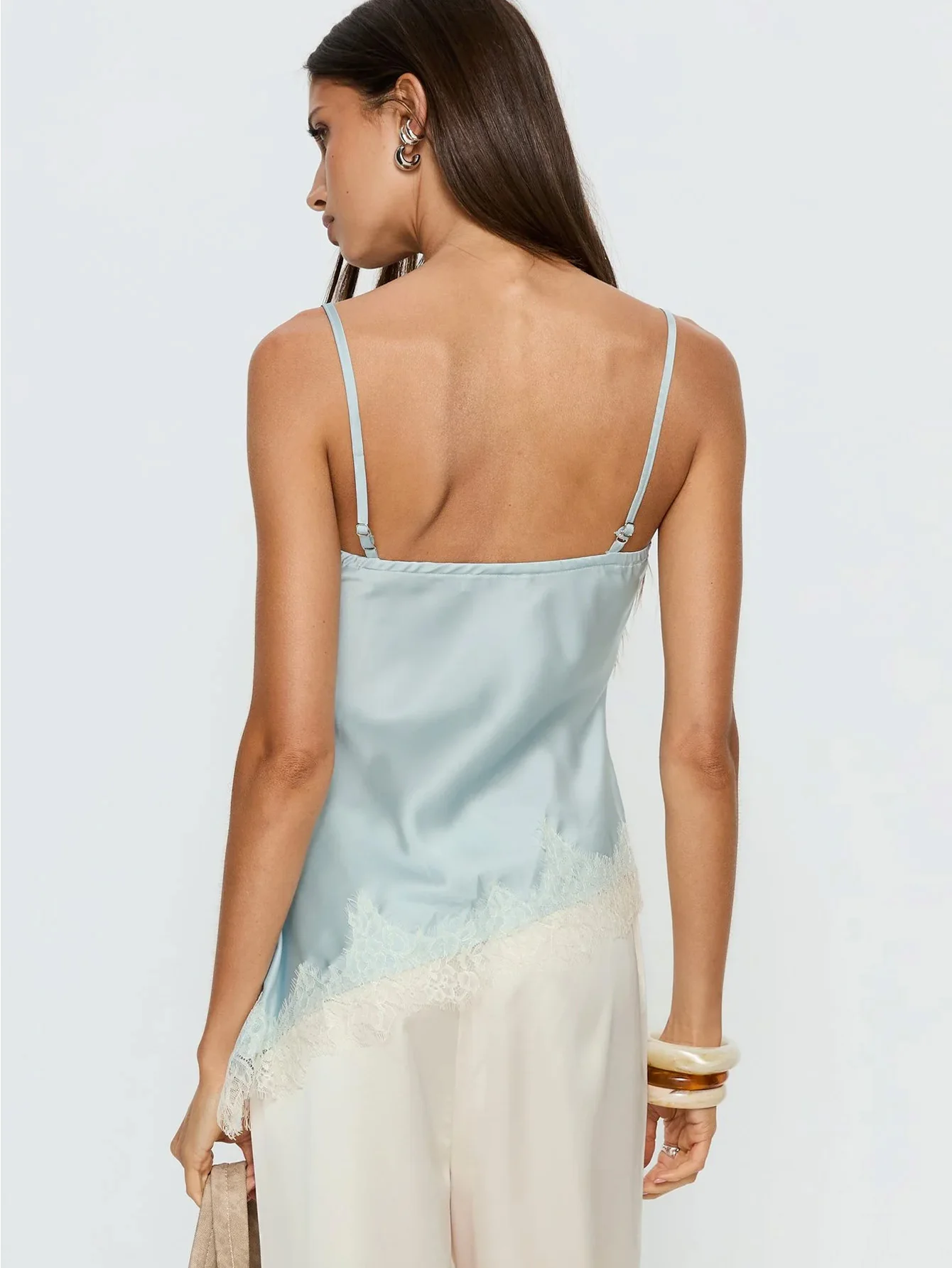 Women's Fashion Lace Trim Asymmetric Hem Bridal Top, Elegant Strapless Dress for Weddings, Stylish for Special Occasions