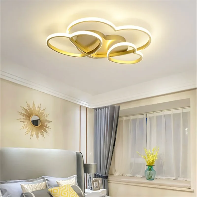 Imagem -04 - Moderno e Minimalista Quarto Led Luz de Teto em Forma de Coração com Luz Ajustável Quente Aconchegante Iluminação de Entrada do Quarto das Crianças