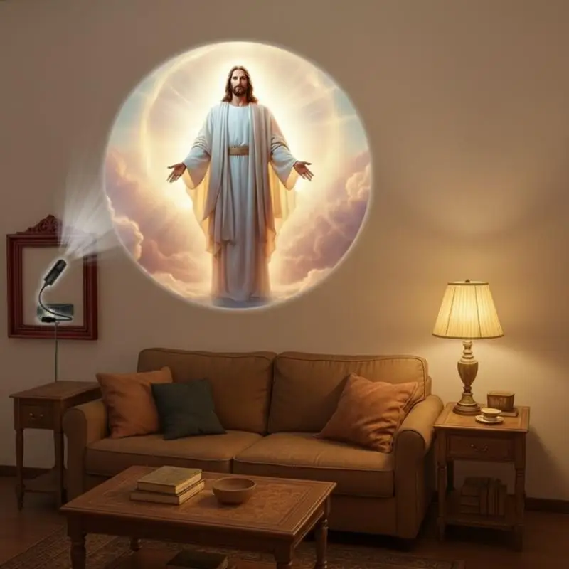 Twelve Patterns USB Projection Lamp Religious Theme for Kids Room Soft Night Light Ambiance