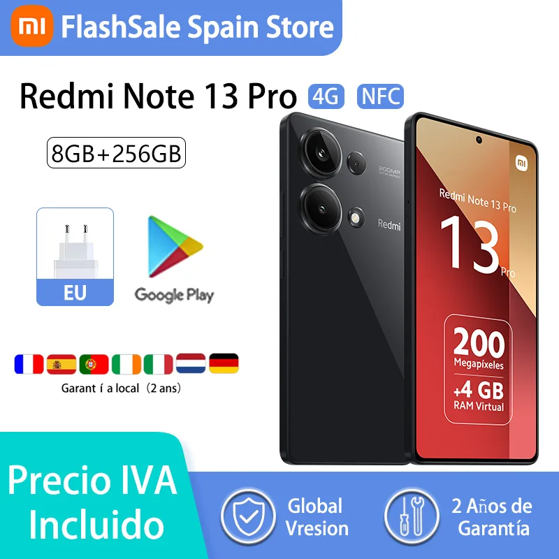 Xiaomi Redmi Note 13 Pro 4G Smartphones NFC 120Hz FHD+ AMOLED Display 67W Charging 5000mAh 200MP Camera Global Version