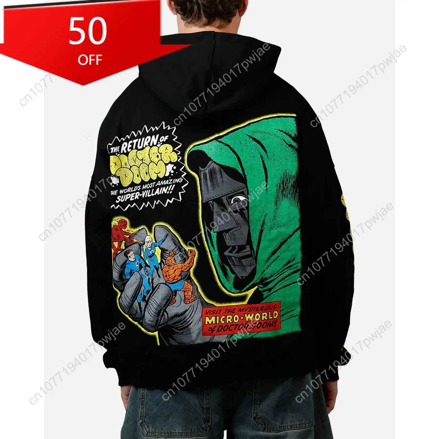

Marvel 73Studio Marvel Fantastic Four Doctor Doom Villain Premium Hoodie Black