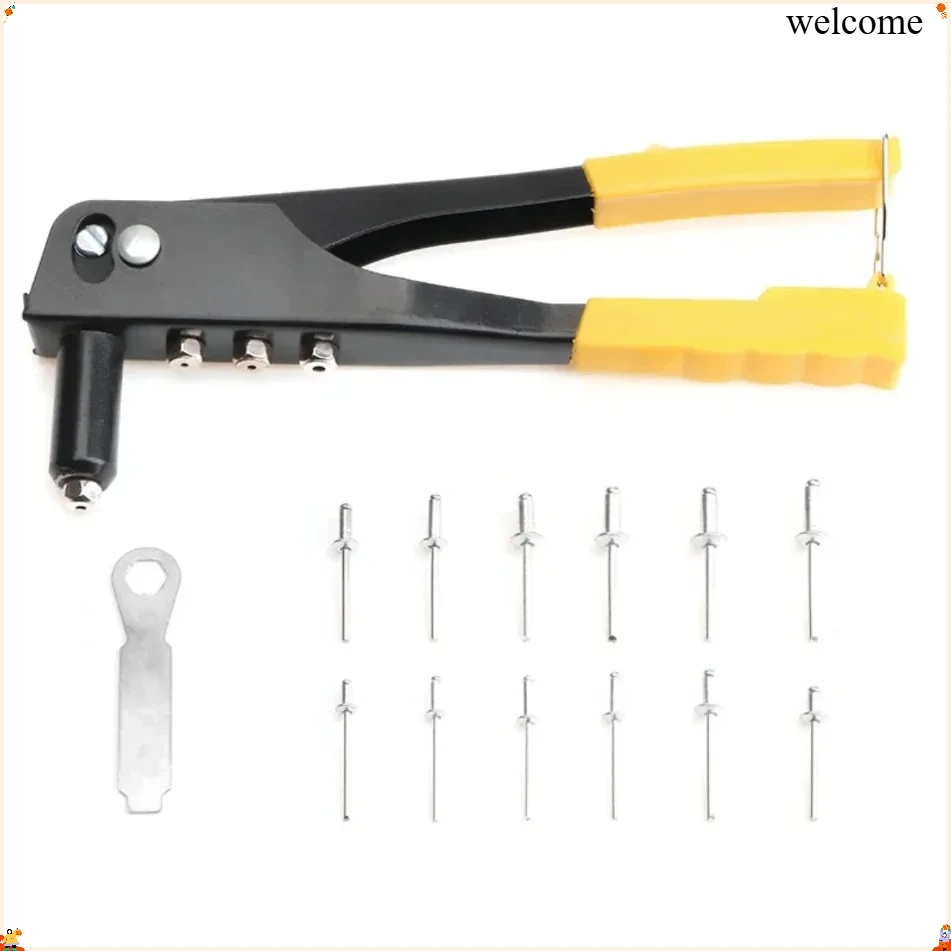 Heavy Duty Riveter Set Pop Rivet Gun Assortment Kit, Hand Tools Rivet Nut Tool with 120Pcs Rivets
