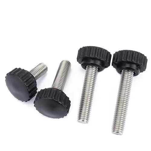 Imagen 2 del producto 2-10 Uds M3 M4 M5 M6 M8 M10 304 mango de cabeza de plástico redondo de nailon moleteado tornillo de pulgar perno de baquelita tornillos de mano de baquelita negra