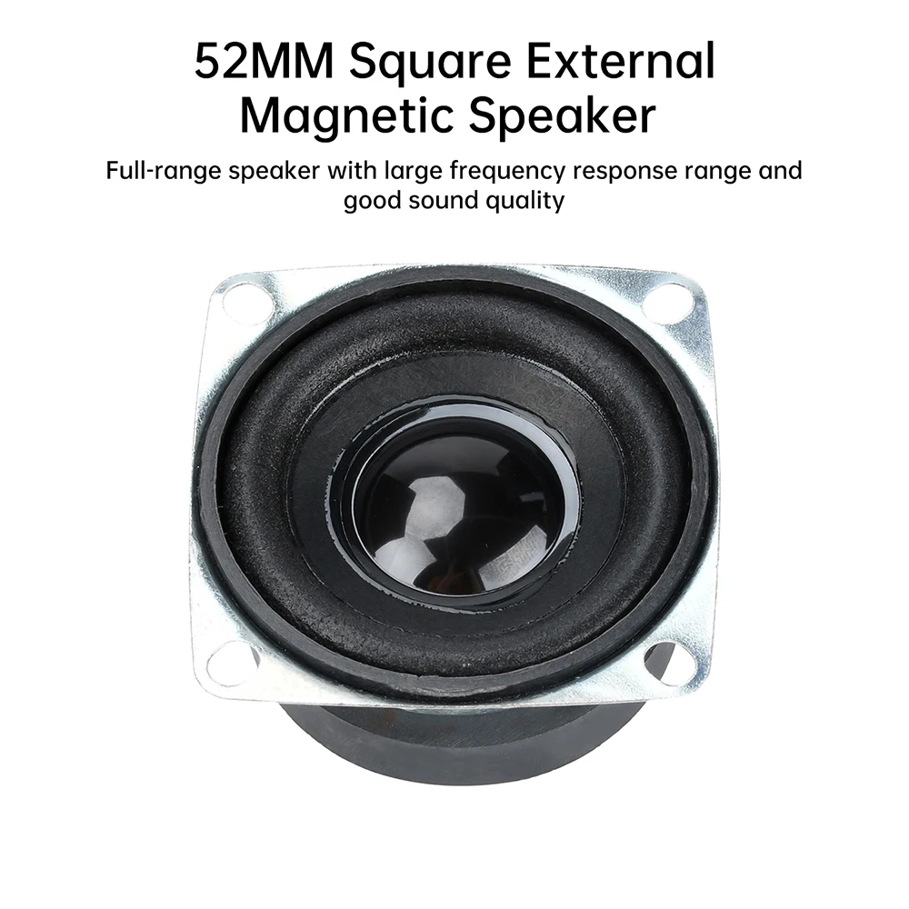 2-inch 5W 4Ohm Full-frequency Speaker 52MM Square Small Speaker External Magnetic Speaker