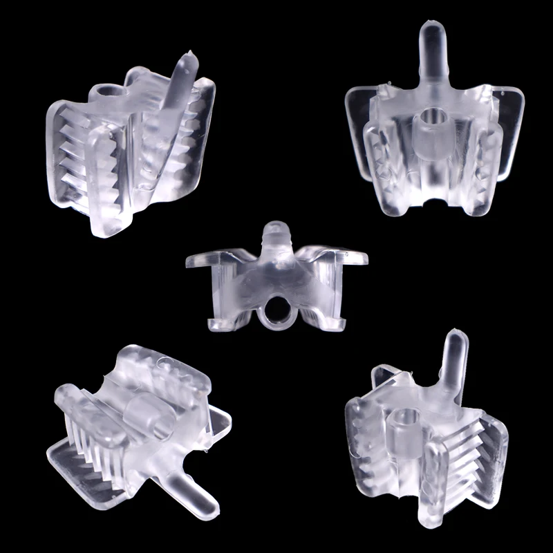 5Pcs Dental Silicone Bite Block and 100Pcs Disposable Saliva Ejector Aspirator Tube Mouth Opener Occlusal Pad with Hole