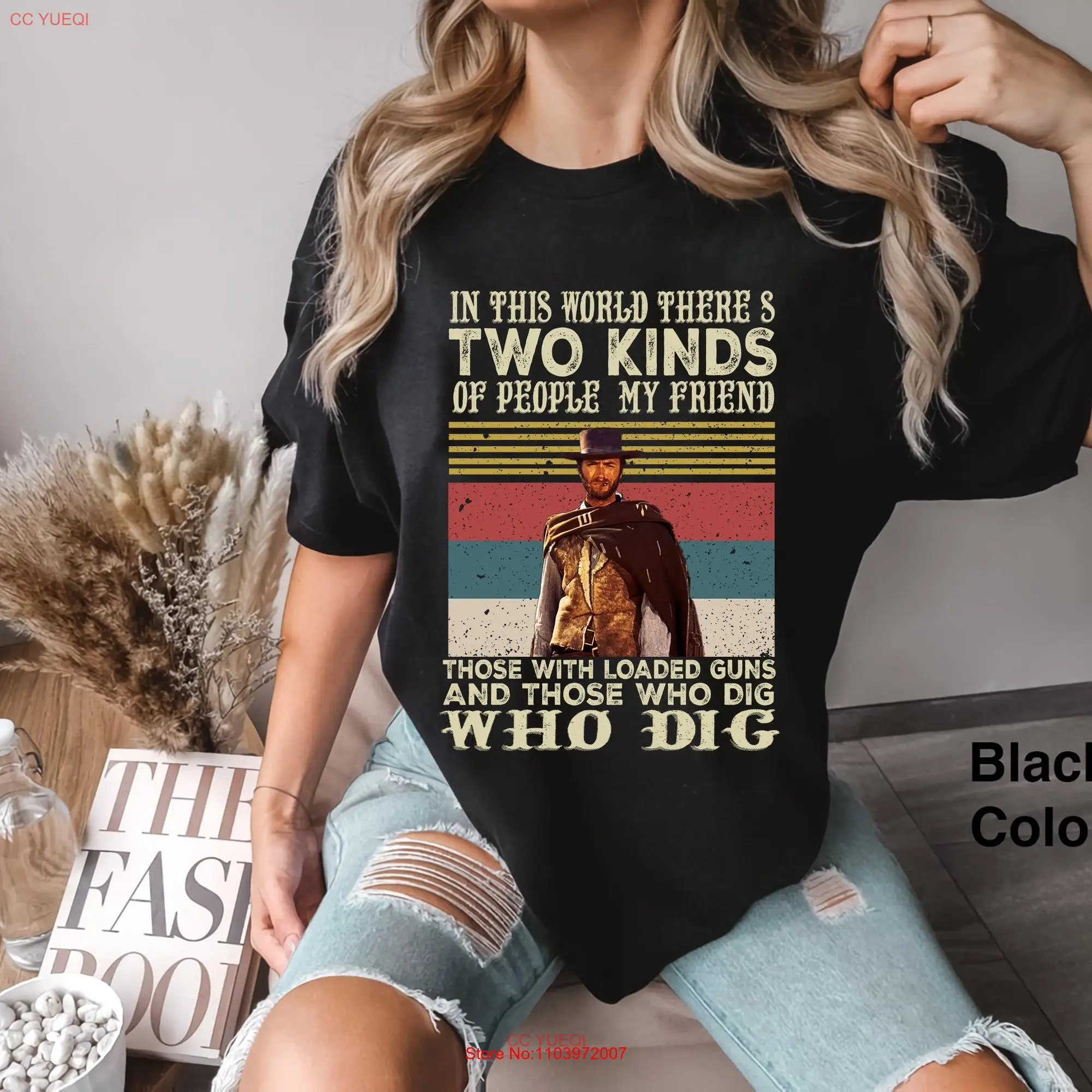 В этом мире есть два вида людей мой друг Клинт Eastwood винтажные удобные цветные футболки ретро