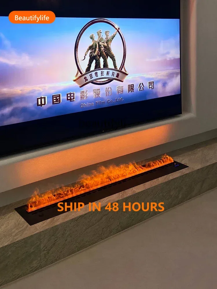 03 Customized 3D atomizing fireplace Embedded simulation Flame decoration Intelligent electronic fireplace Home background w