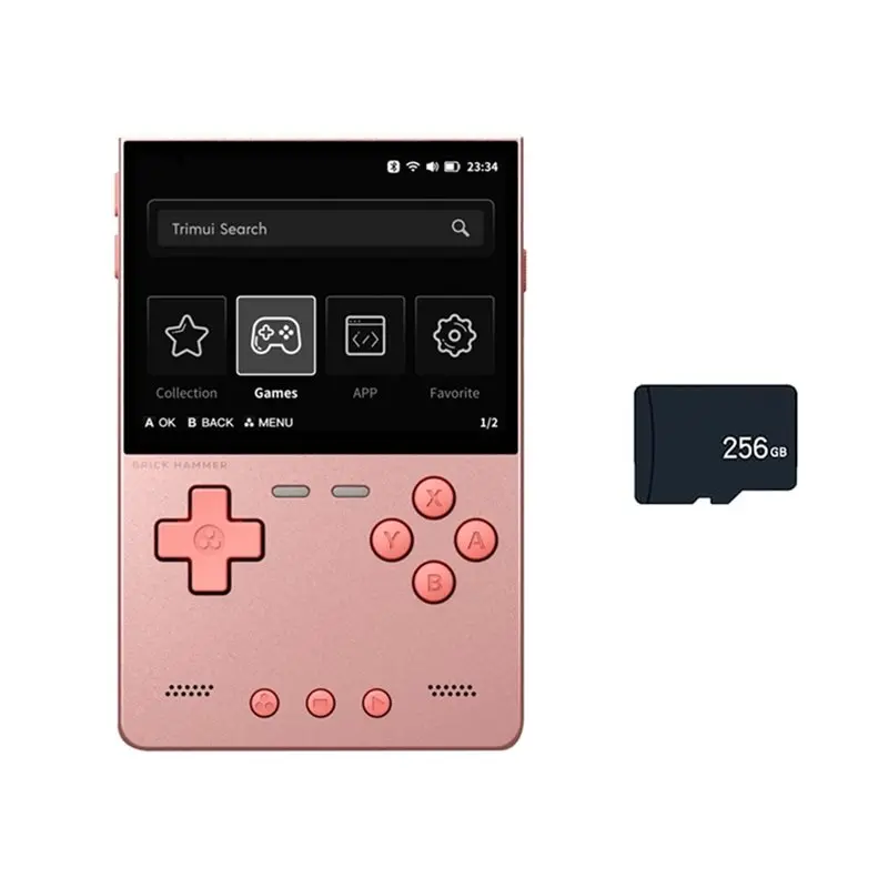 

【ПОДАРОК】Портативная игровая консоль BRICK Hammer в ретро-стиле, 3,2-дюймовый IPS-экран, 256 ГБ памяти, портативный металлический корпус, светодиодная подсветка A