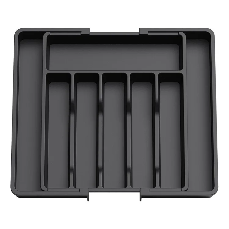 

Hot Selling Expandable Utensil Tray for Kitchen Adjustable Plastic Storage for Spoons Forks Knives