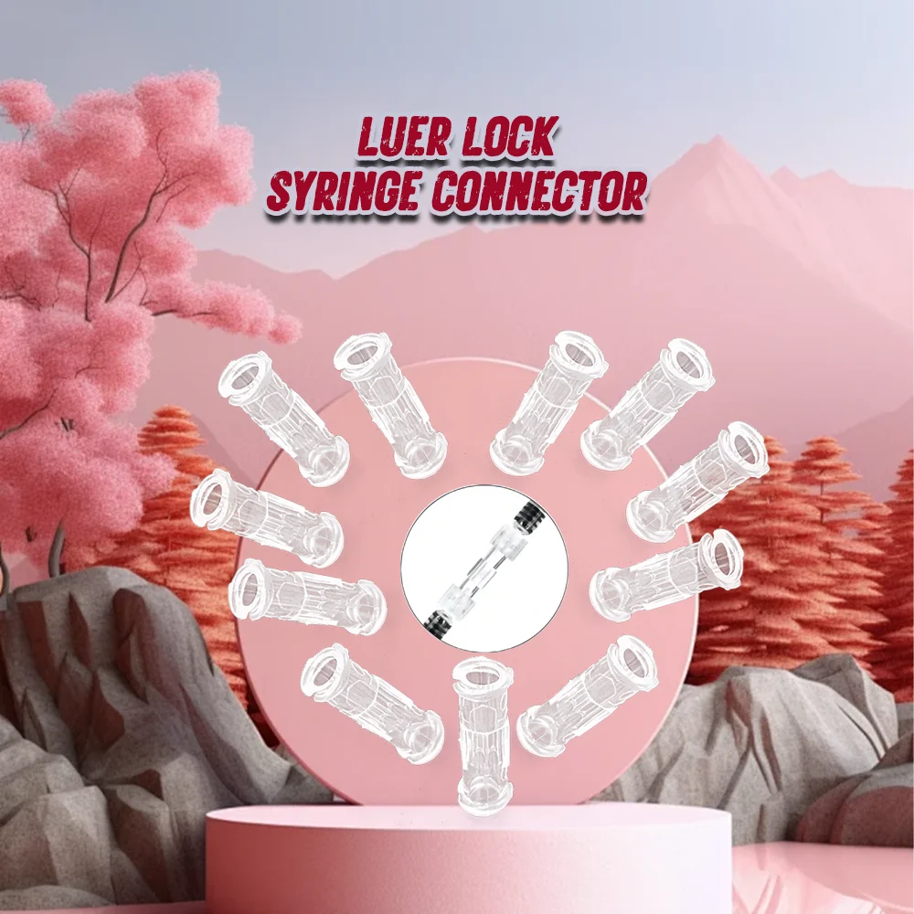 

100pcs Sterile Luer Syringe Connector Leak Proof Double Helix Pneumatic Parts PP Plastic Medical Luer Transparent Coupler