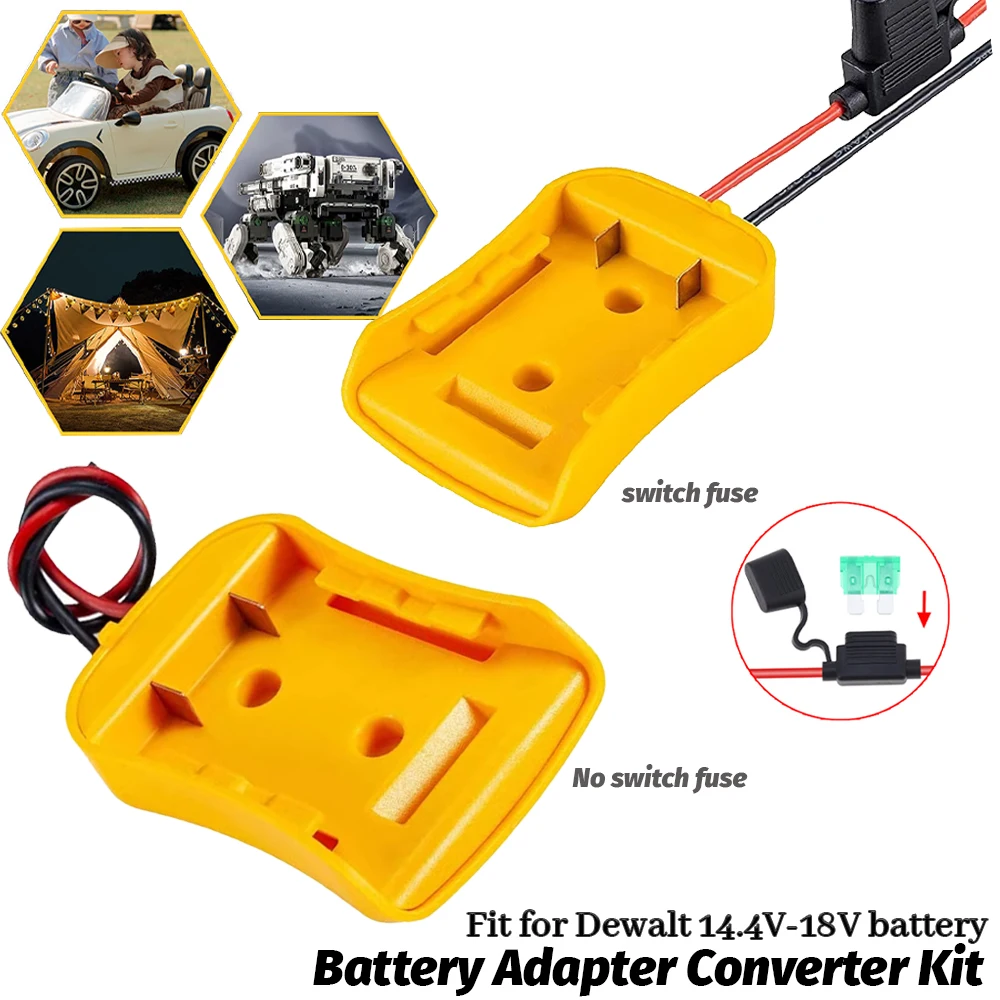 

Upgrade for DeWALT Battery Adapter Power Source Mount Dock with Wires Battery Converter Connector DIY Power Wheel Adapter Truck