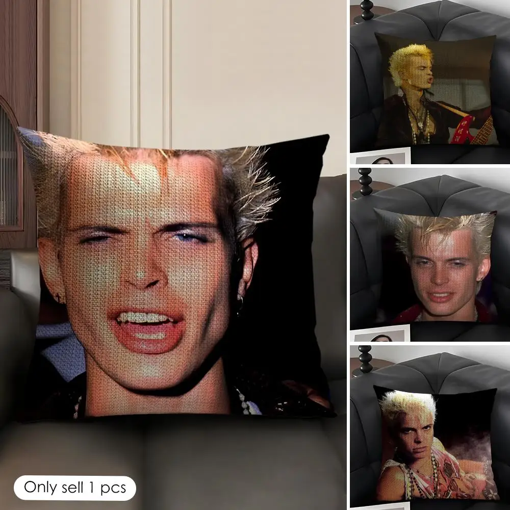 Singer Sollmusicians B-Billy I-idole Cushion Cover Organic Linen Square Pillow Case Durable Non-Allergenic And Kind To Skin