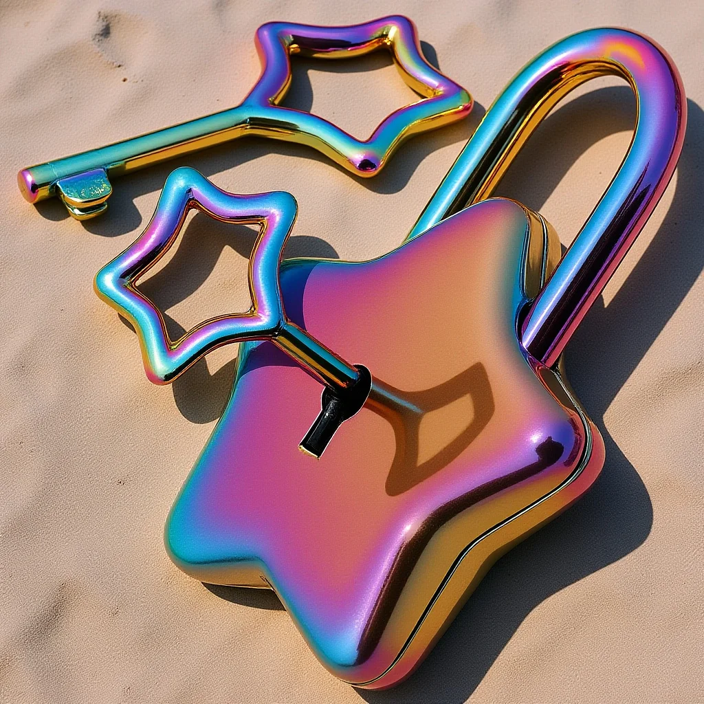 

Cute Star Shape Padlock Metal Small Lock for Diary Box Decorative Lock with Key Sturdy Portable Secure for Gift