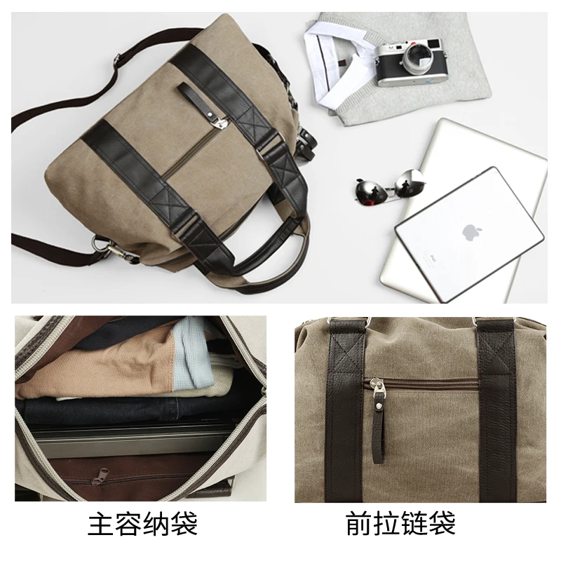 

MOYYI Men Canvas Handbag, Casual Business Bag Fit 15.6 inch Laptop, Fashion Fitness Weekend Bag High Quality Travel Shoulder Bag