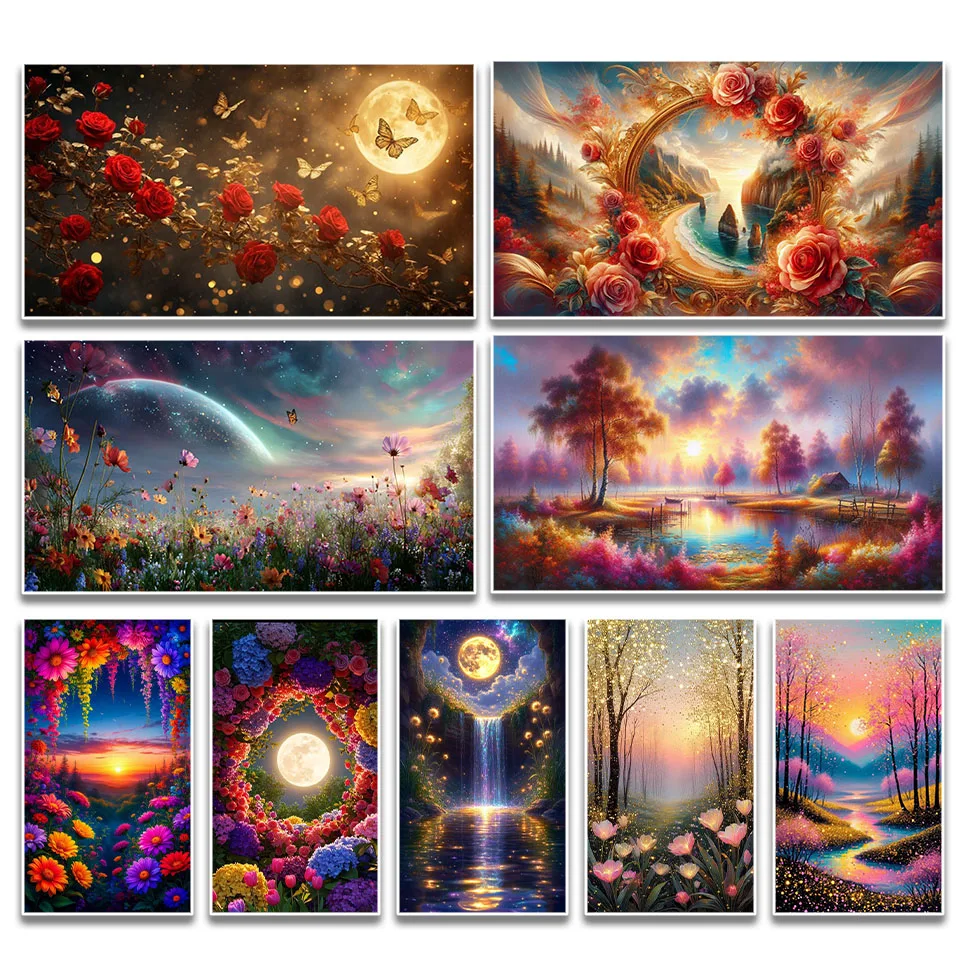 diamond painting on offer landscape diamond painting new 2026 big size art mural cross stitch kit wonderland full diamond mosaic