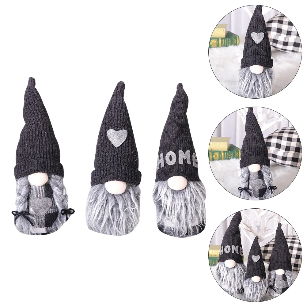 

3pcs Family Gnome Adornment Home Decoration Baby Shower Full Month Banquet Birthday Cloth Craft Gnome Bedroom Indoor Living
