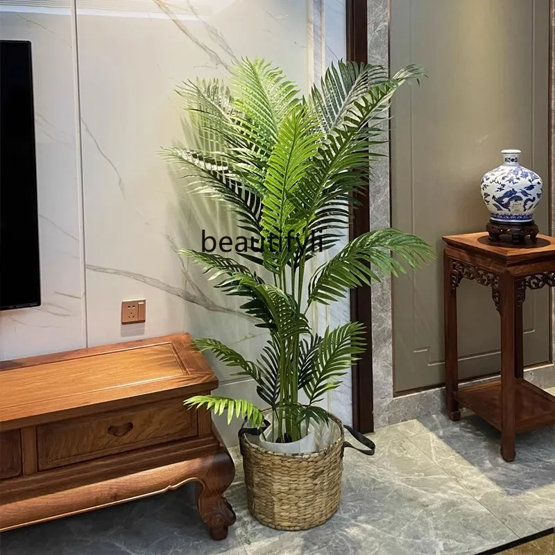 Simulated green plant Sibirica indoor living room high-end light luxury floor-standing potted plant large ornamental decoration