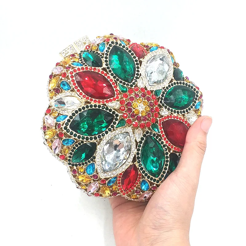 

Ladies handbag Bridal wedding party purse women evening party bag diamond luxury round ball shape clutches elegant crystal purse