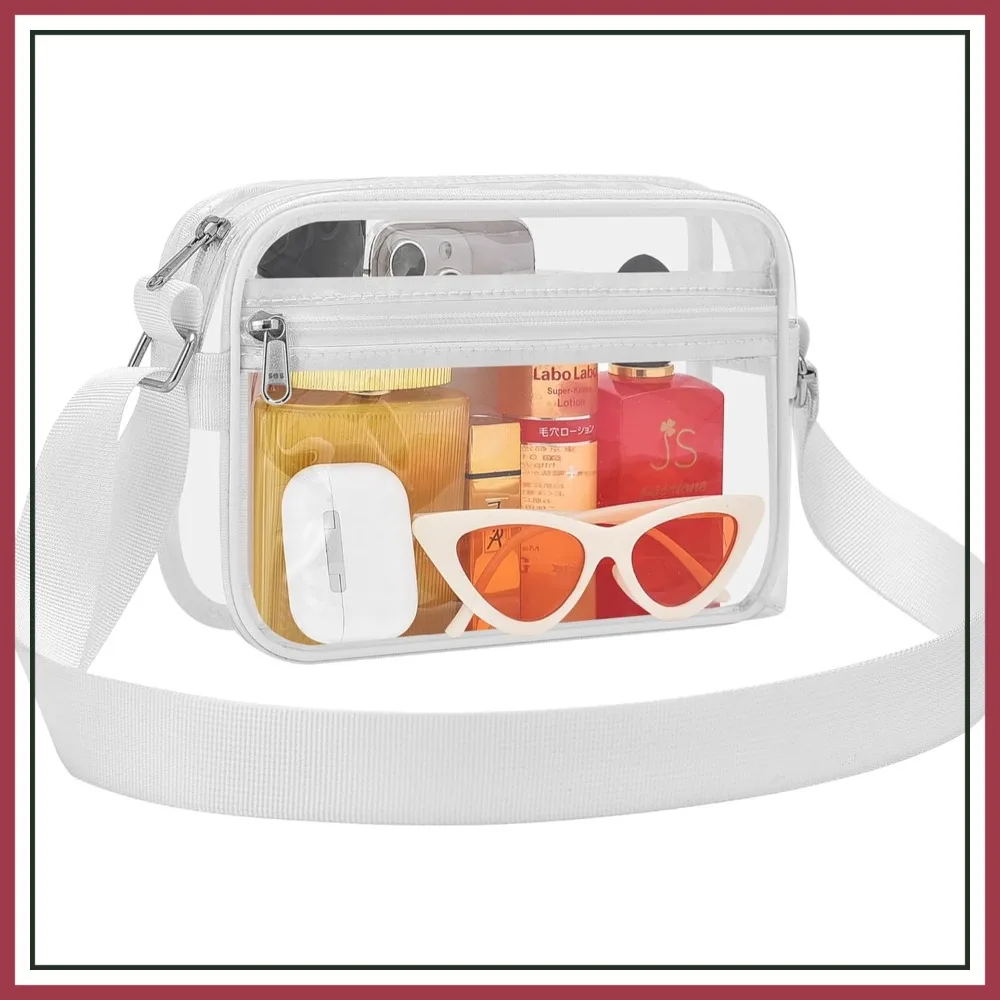 

Clear Stadium Messenger Bag for Concerts & Sports Events, Tote for Outfits
