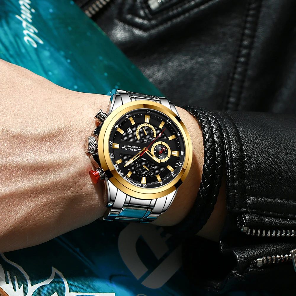 CRRJU Men Watch Fashion Busine - Electronics Gadgets For Men ulasan dan harga