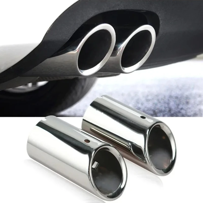 Car Stainless Steel Chrome Exhaust Headers Tip Pipe Tail Rear Muffler Pipe for Audi A4 B8 A4L Q5 2007-2014 Car Accessories