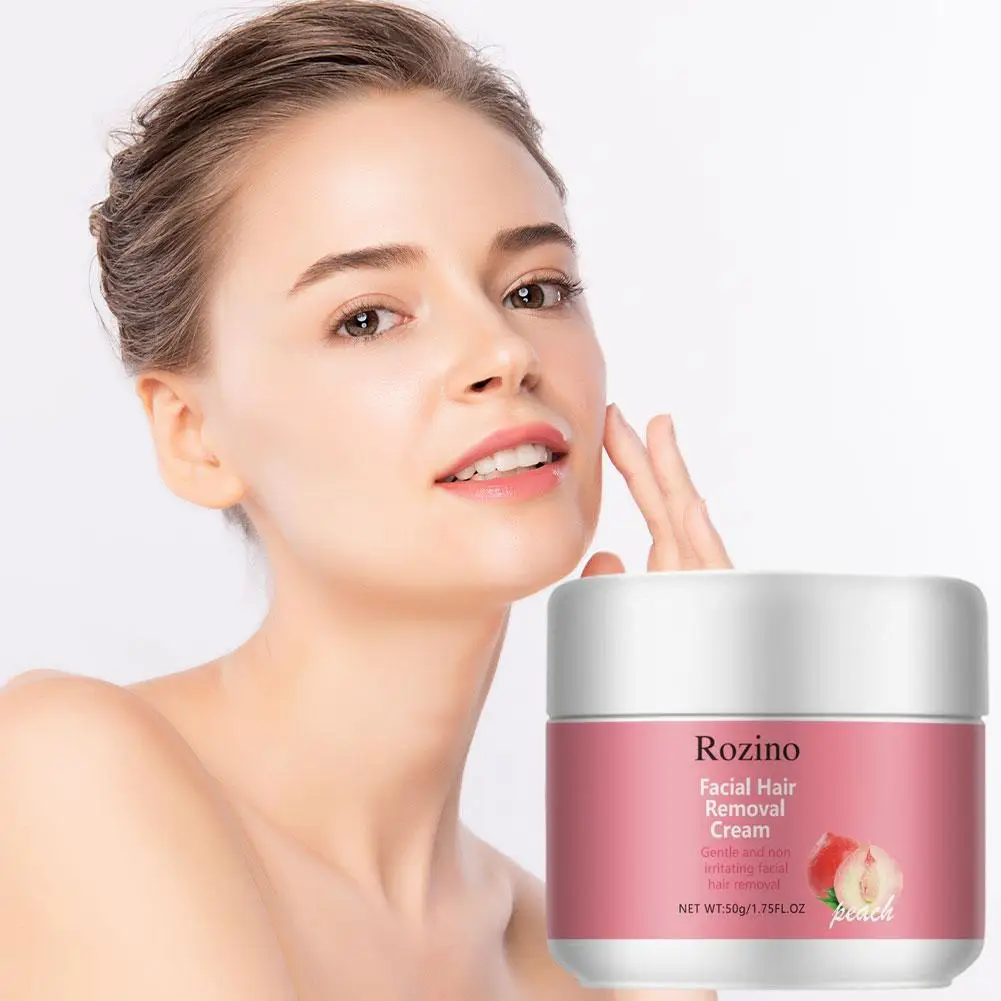 

50g Rozino Gentle Peach Facial Hair Removal Cream Non Irritating Eliminated Fuzz Soothing Skin Fast Effective Depilatory Cream