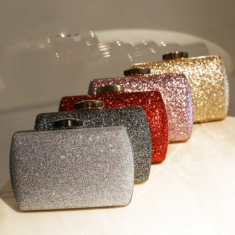 Pochette con diamanti rossi per le donne 2022 borsa da sera di design di lusso borsa da sera scintillante a tracolla Messanger Party Bag