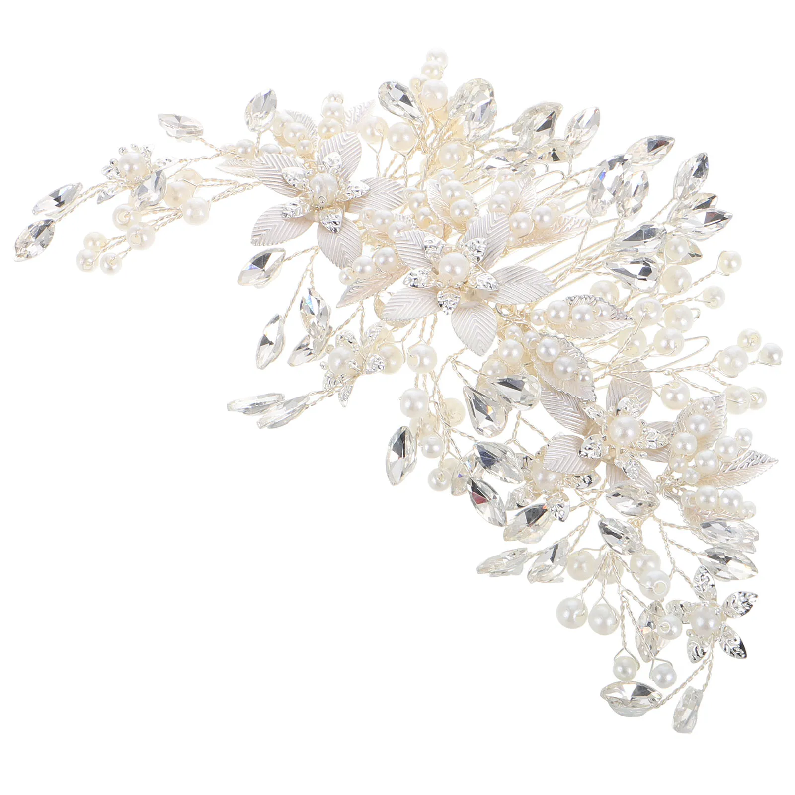 

Pearl Crystal Hair Comb Bridal Clip Side Combs Headpiece Accessories Bride Jewelry Veil