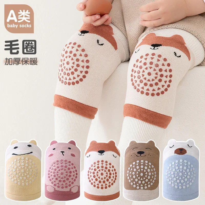 Safety Protector Cotton Leg Warmer 1Pairs Baby Knee Pads Toddler Crawling Anti-Slip Kneepads Unisex Boy Girl Elbow Cushion Pad