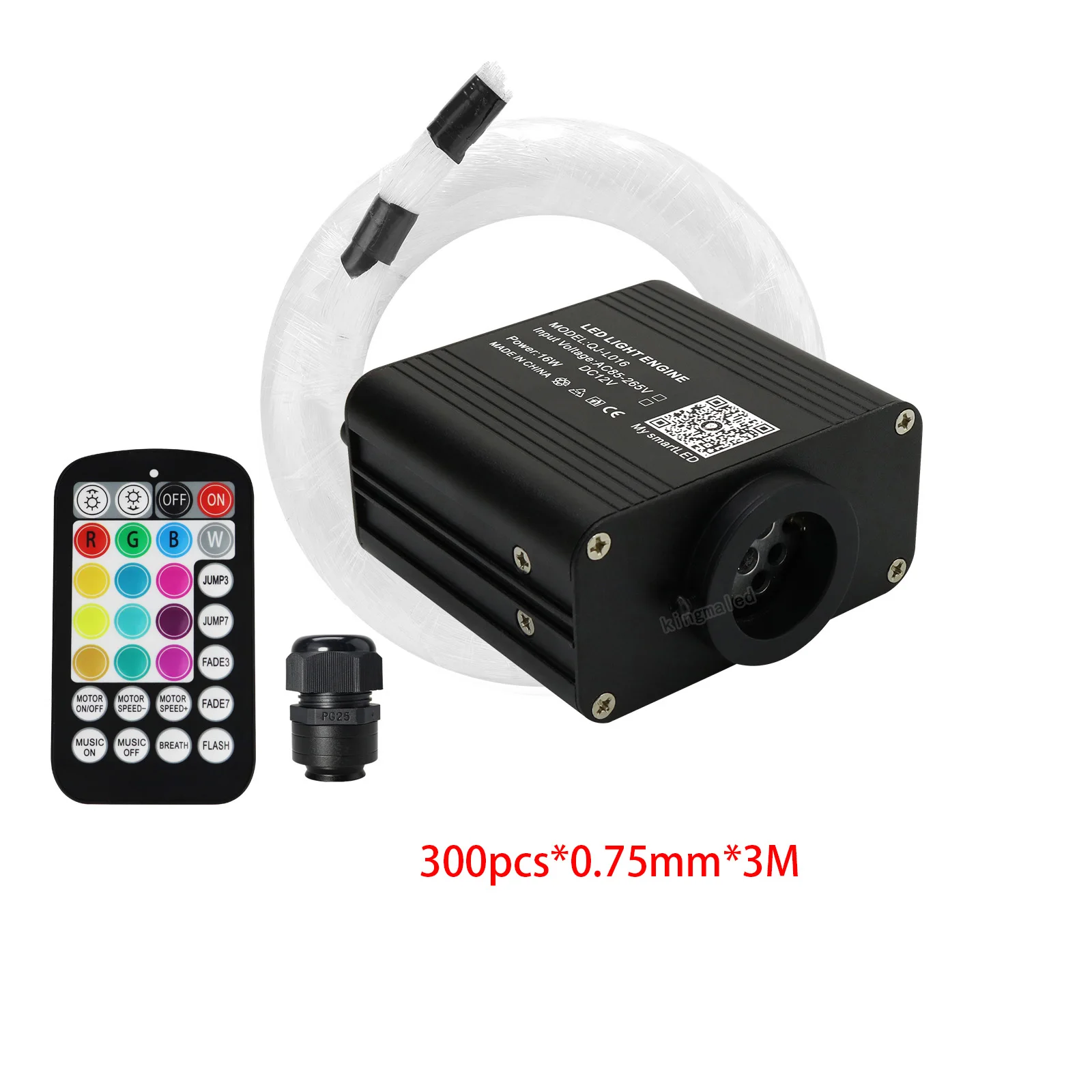Nieuwe 16W Twinkle RGBW Glasvezel Ster Plafondverlichting Kit Smart APP Geluidscontrole LED Motor voor Auto Sterrenhemel glasvezel Licht