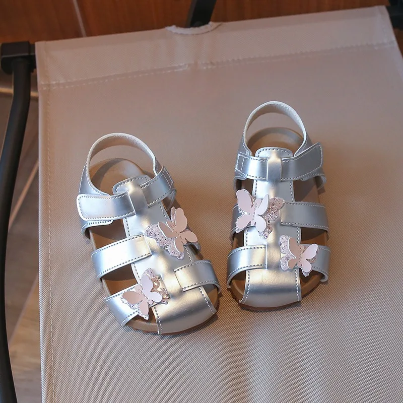 

Summer Baby Girls Sandals Children Butterfly Princess Shoes Anti Slip Soft Sole Infant Anti Collision Sandals Kids Beach Sandals