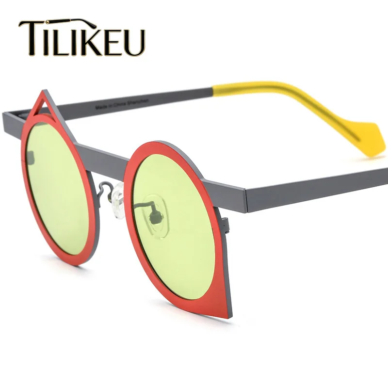 2026 Personalized Ultra-Light Pure Titanium Sunglasses Women Luxury Fashion Show Designer Irregular Polarized Sunglasses UV400