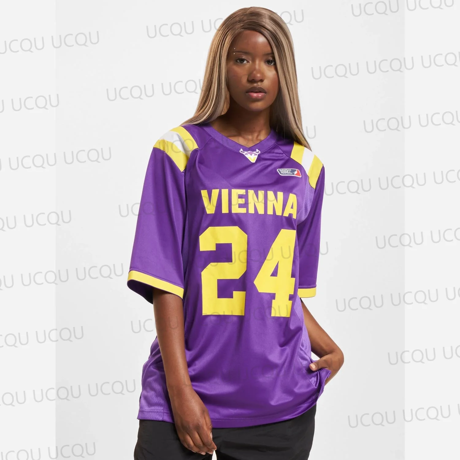 فيينا الفايكنج كرة القدم الأمريكية جيرسي 2025 حجم كامل مريح فضفاض صالح ملابس رياضية الرجال الكبار الشارع الشهير مروحة هدية