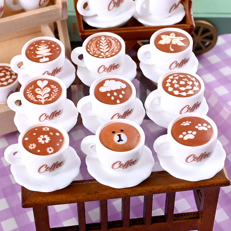

10 Piece Kawaii Resin Mini Coffee Cup for Dollhouse Kitchen Crafts & Toy Food DIY