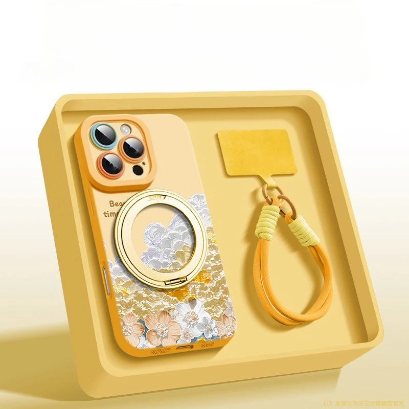 

Colorful Silicone Tape 360 Rotation Bracket Anti-theft Wrist Strap Phone Anti Fall Protective Case IPhone 15 16 Full Series