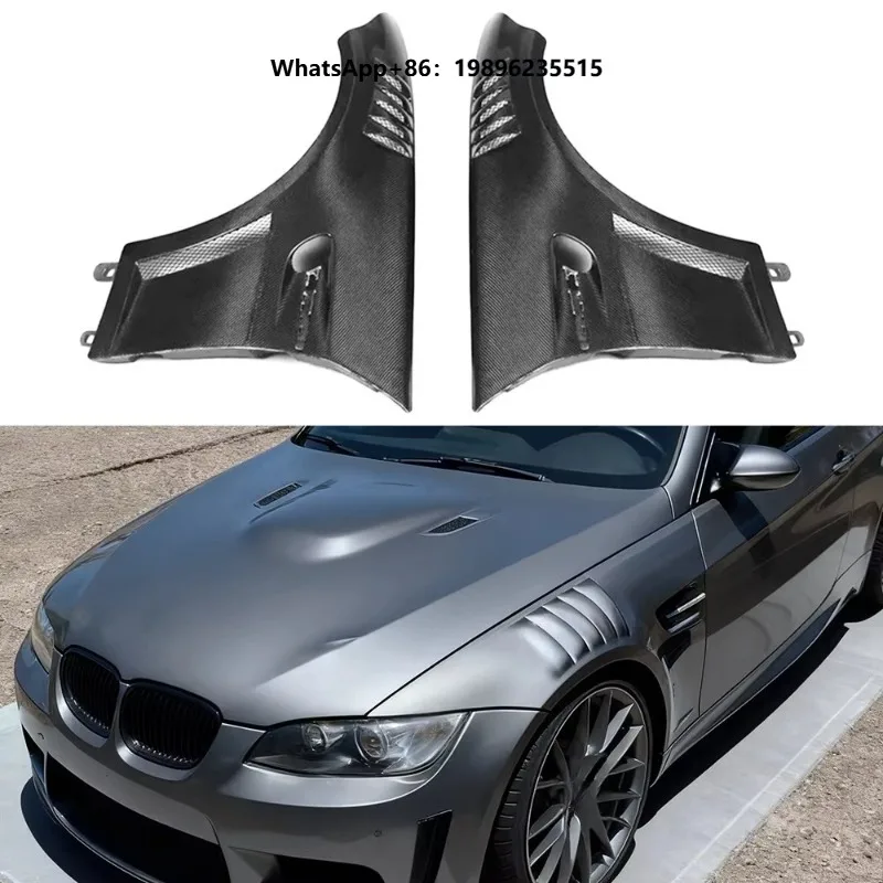 Carbon Fiber Body Kit Car Side Fenders for  E92 M3 with High Polished Surface and Screw Easy Installation