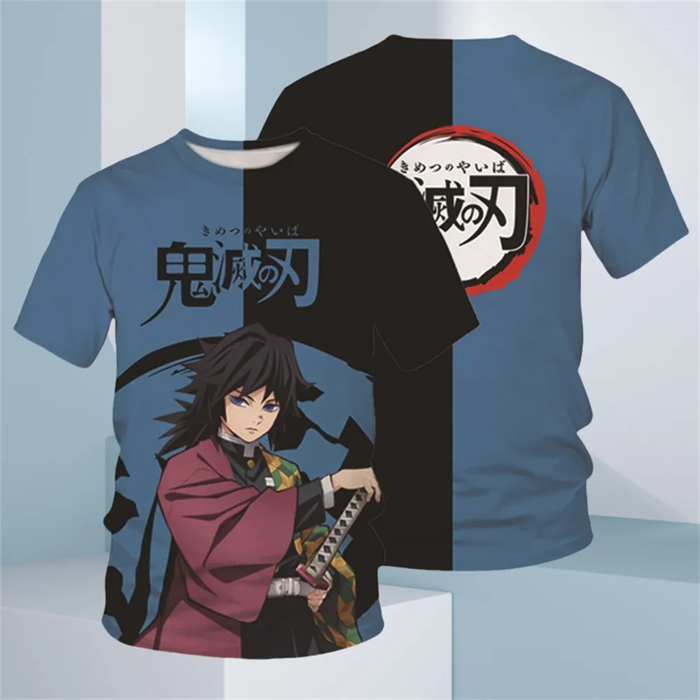 Kids Boy T Shirts Anime Demon Slayer Cartoon T-Shirt Children's Clothing Short Sleeve Sweatshirt Fashion Tops Kid Unisex Clothes