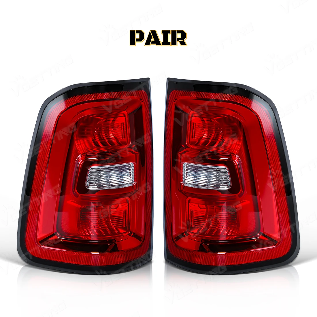 1 Pair Halogen Tail Lamp Assembly For Dodge Ram 2025 2026 Turn Signal Brake Light Driving Taillamp Red Shell Replacement Parts