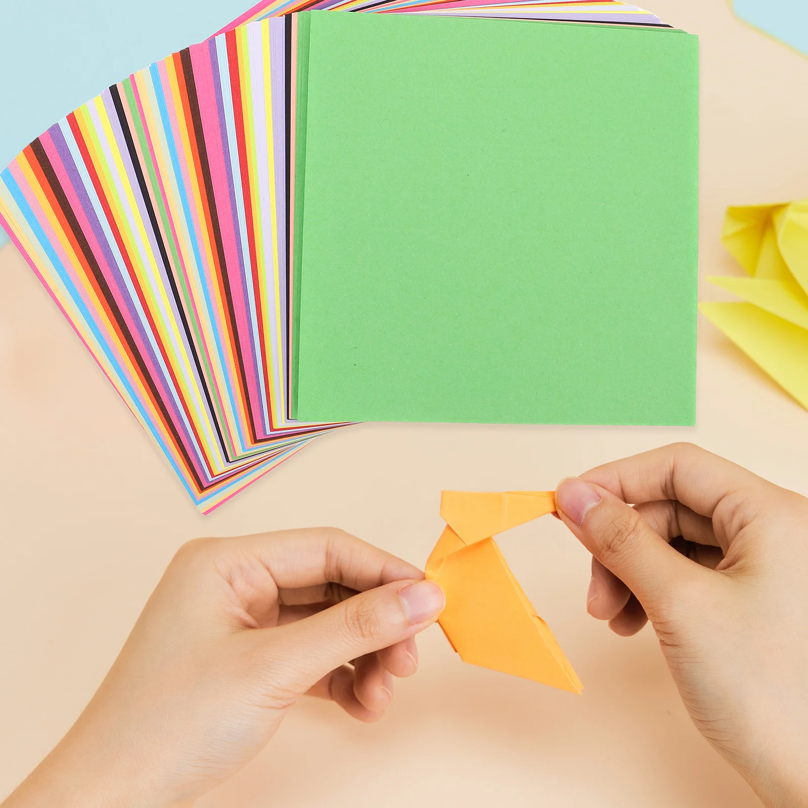 200 قطعة مجموعة قطع اوريغامي لأوراق الحرف اليدوية الملونة مزدوجة الجوانب لتقوم بها بنفسك مجموعة النشاط الفني على الطراز الياباني مشغولات ورقية قابلة للطي #1