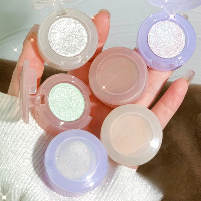 Monochromer Glitzer-Lidschatten, Perlglanz-Highlighter, Puder, Diamant-Lidschatten-Palette, strahlendes, schimmerndes Augen-Make-up