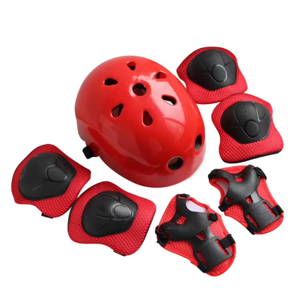 

7pcs Kid Protective Gear Set Knee Wrist Guard Elbow Pads Bicycle Skateboard Ice Skating Roller Knee Protector Guard Sport Safety
