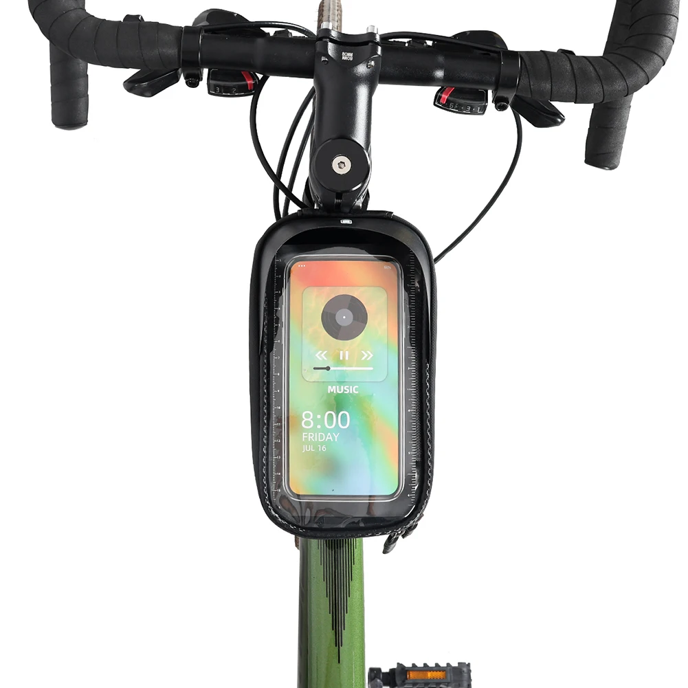 EVA Bicycle Front Frame Bag Touch Screen Bike Phone Bag Bike Front Top Tube Frame Bag Bicycle Accessories PU Fit for 7 In Phones