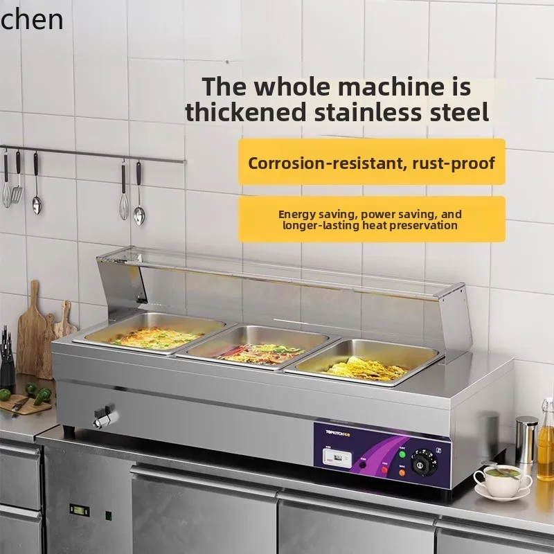 

ZMLinsulation table Commercial thickened desktop electric soup pool Stainless steel fast food truck Vegetable distribution table