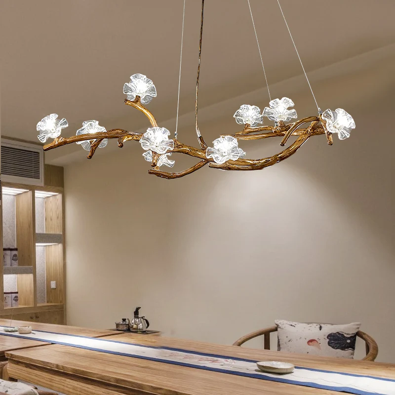 

Tree lamp chandelier Nordic Japanese style living room main lamp bedroom dining room tea room homestay decorative lamp zen tree