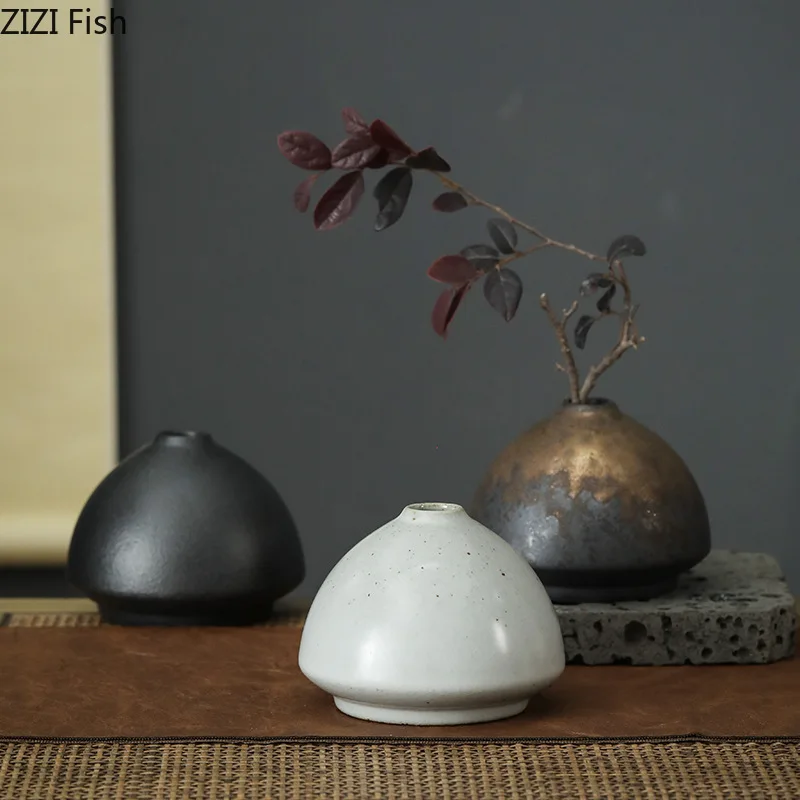 Small Ceramic Vase Ornaments Flower Arrangement Hydroponic Vases Dried Flower Vase Decorative Vases Room Aesthetic Decor Crafts